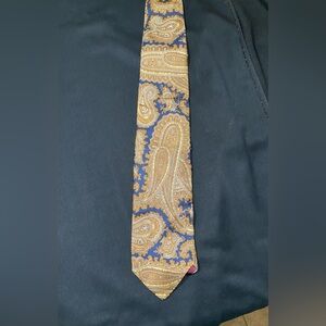 Principe New York Imported Silk brown & navy lined men’s necktie 54”L, & 4 “ W l
